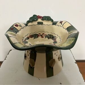 Crazy Mountain Christmas Holly Berry Votive‎ Candle Holder Tart Warmer 2002